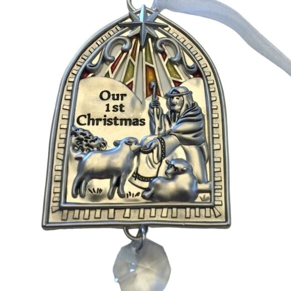 Hallmark Ganz Christmas Tree Metal Ornament  Our First 1st Christmas Shepherd - Picture 1 of 2